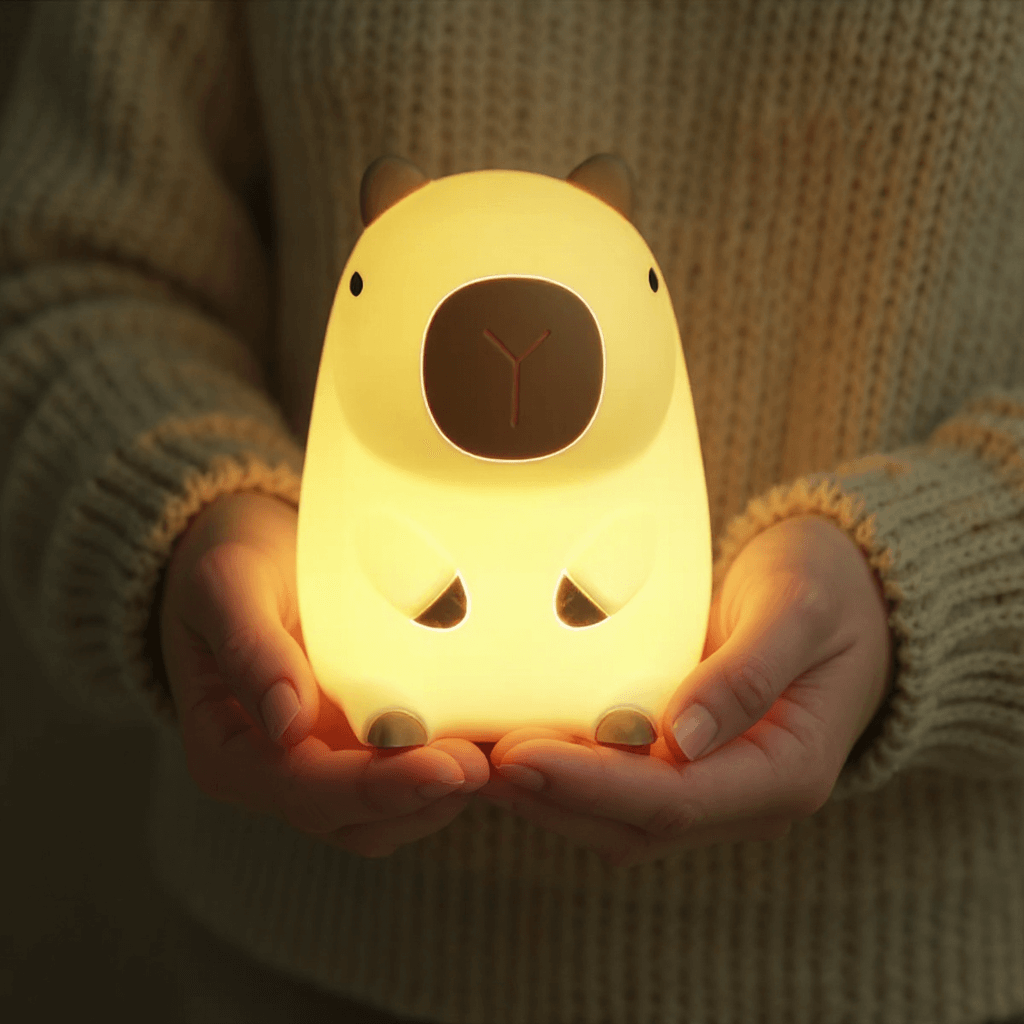 Cute Plush Capybara Soft Night Lamp for Kids Adults