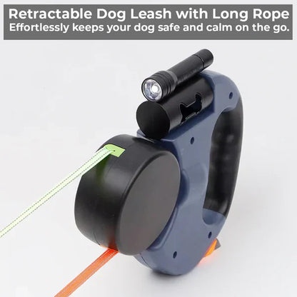 Practical Dual Dog Leash with Flashlight & Poop Bag Holder