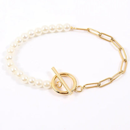 Unique Beaded Paperclip Pearl Layered Necklace