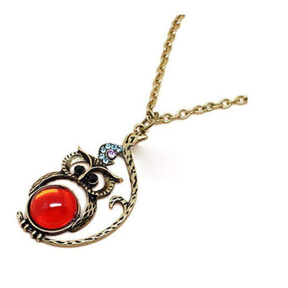 Fesara Cute Owl Pendant Necklace