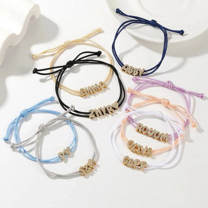 Customizable Sparkle Name Rope Chain Bracelet