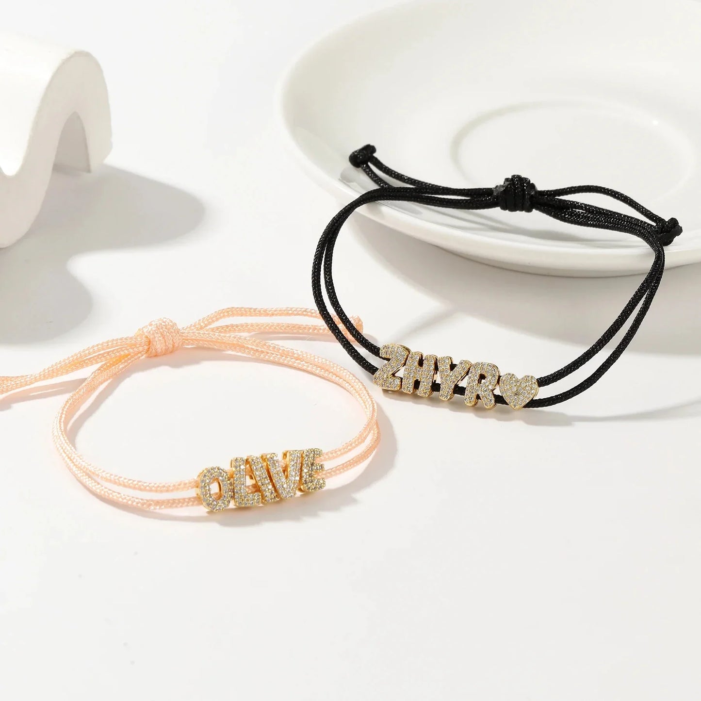 Customizable Sparkle Name Rope Chain Bracelet