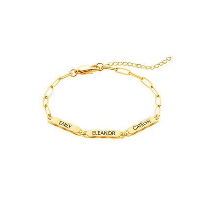 Customizable Family Tree Paperclip Charm Bracelet