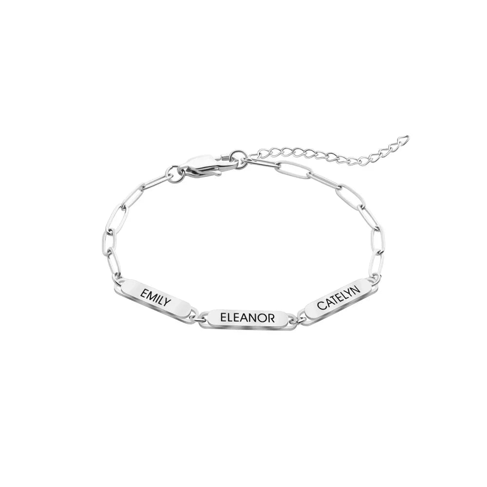 Customizable Family Tree Paperclip Charm Bracelet