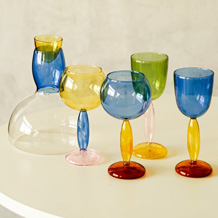 Colorful Glass Pitcher and Cup Set by Phillips