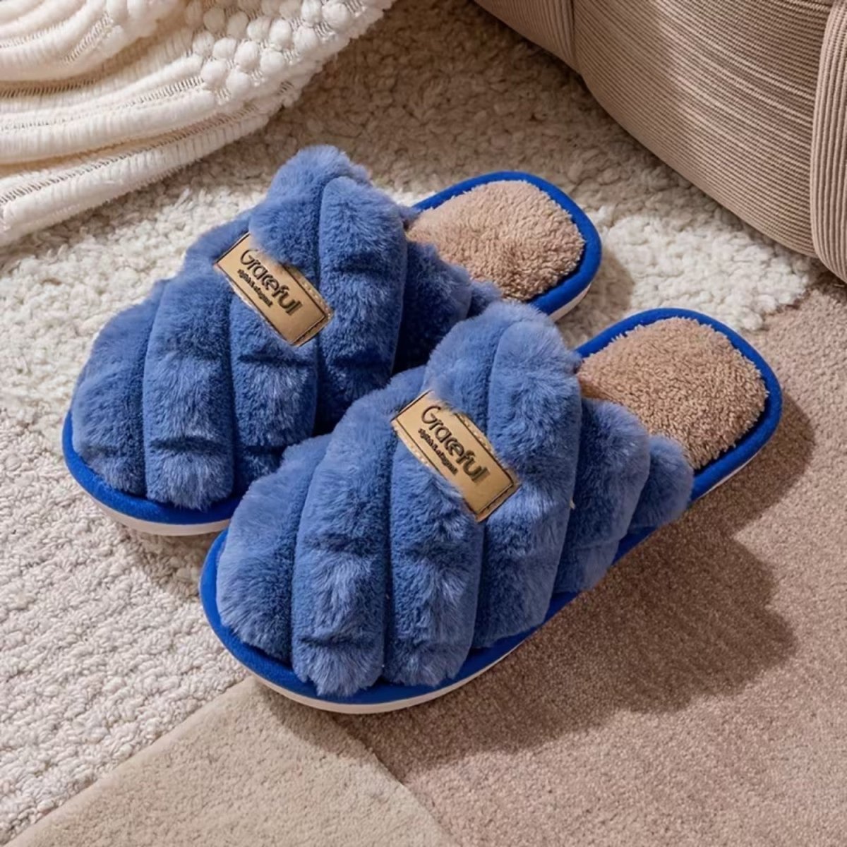 Pineapple Wood Color - Blocked Slippers for Women - Slippers - Wild Eye Vision