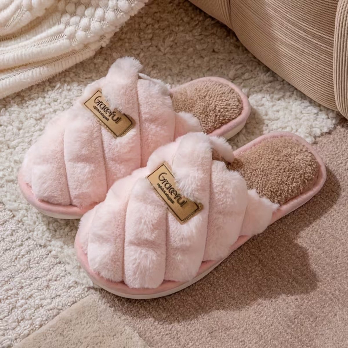 Pineapple Wood Color - Blocked Slippers for Women - Slippers - Wild Eye Vision