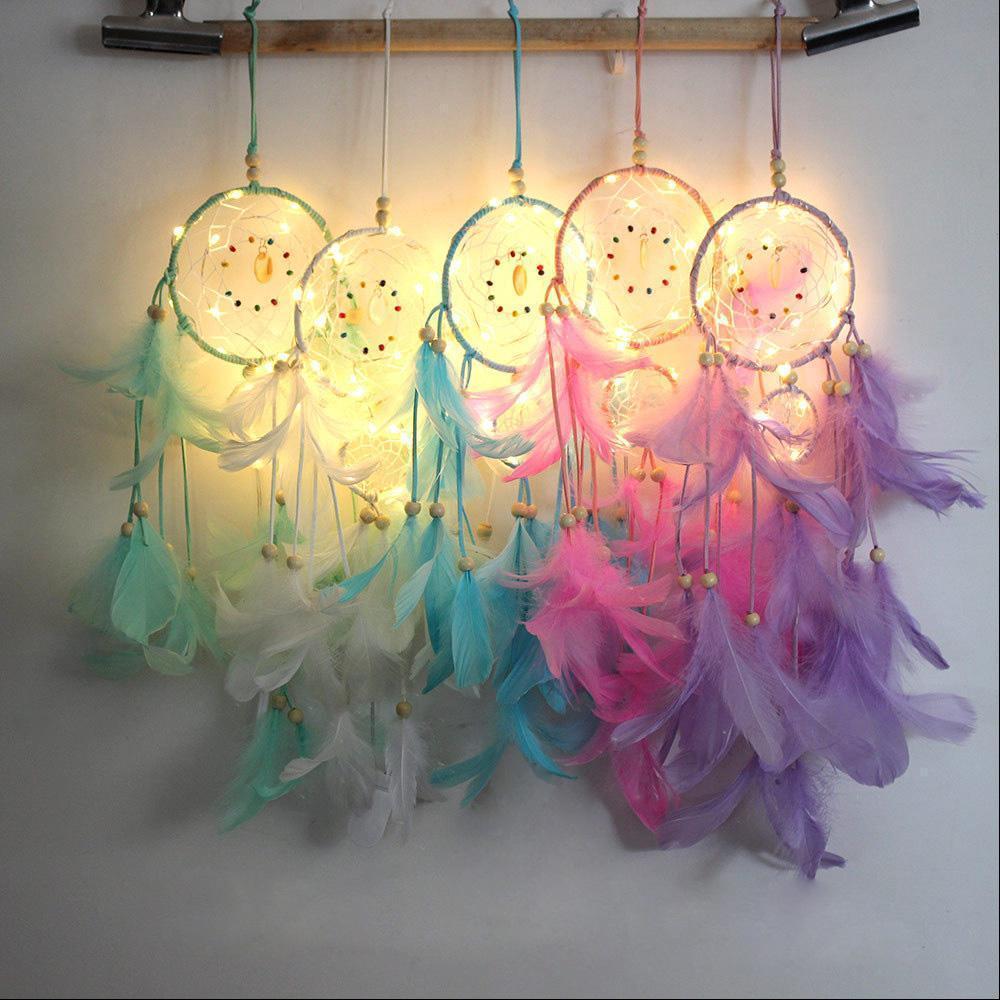 Colorful Hanging Dreamcatcher Lamp