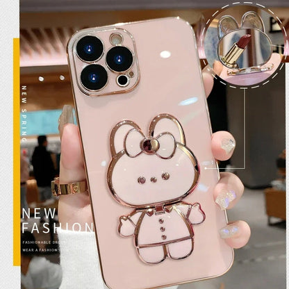 Cute 3D Rabbit Mirror Phone Case