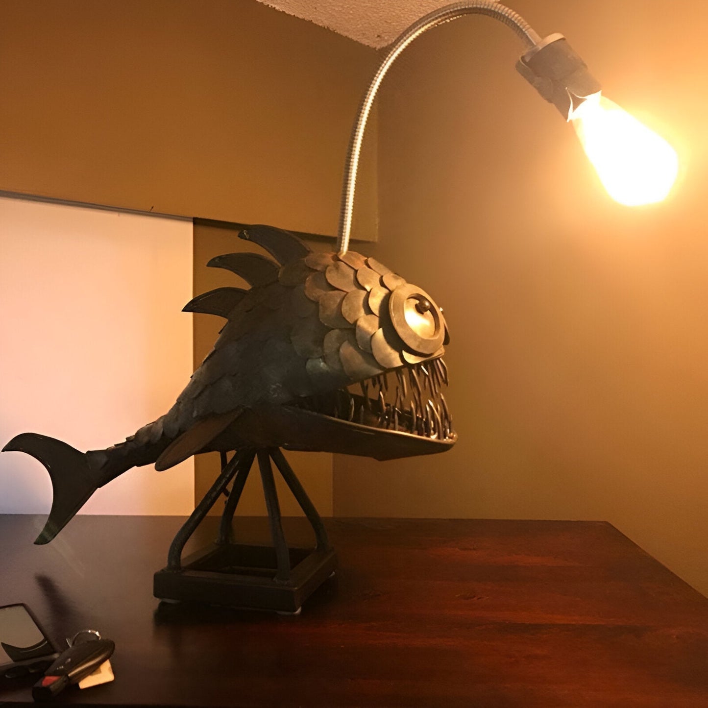 Unique Industrial Fish Floor Lamp