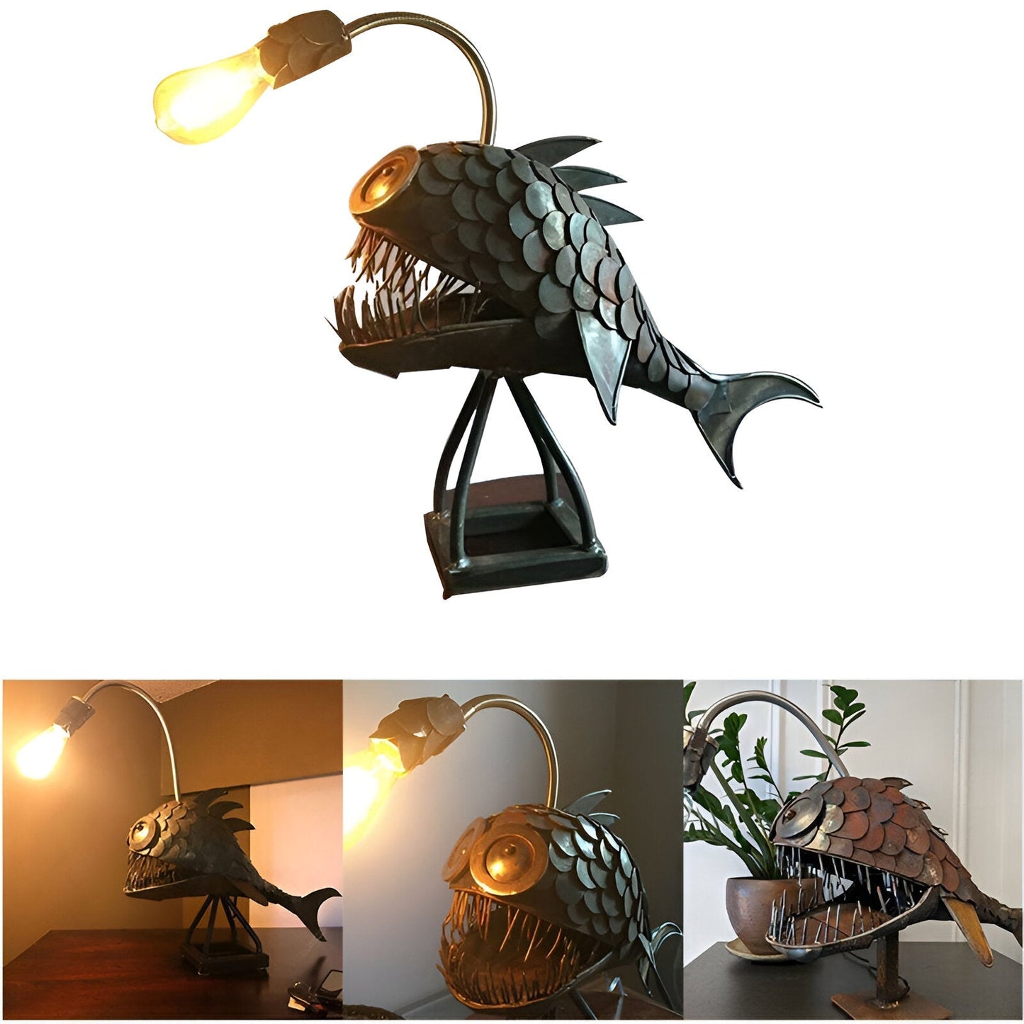 Unique Industrial Fish Floor Lamp