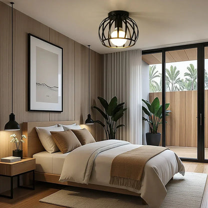 Metal Commercial Ceiling Light Black