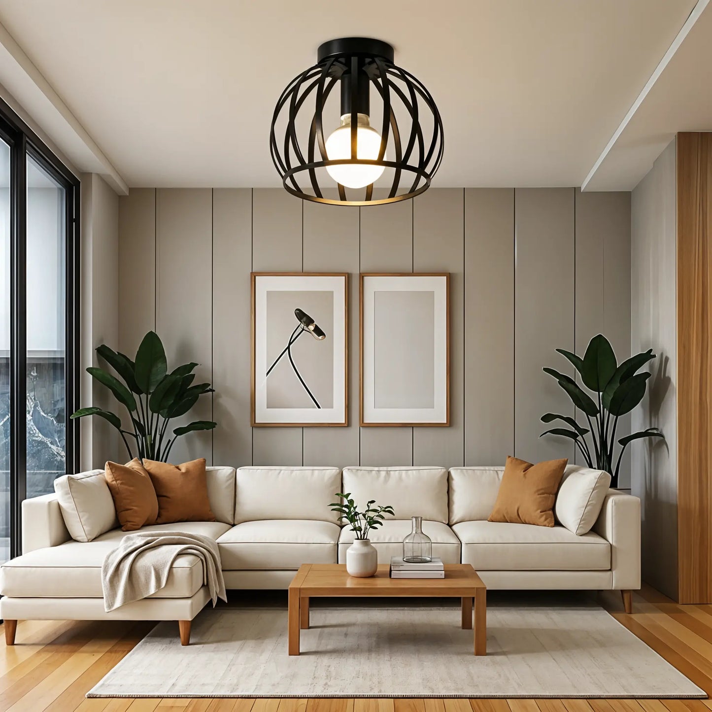 Metal Commercial Ceiling Light Black