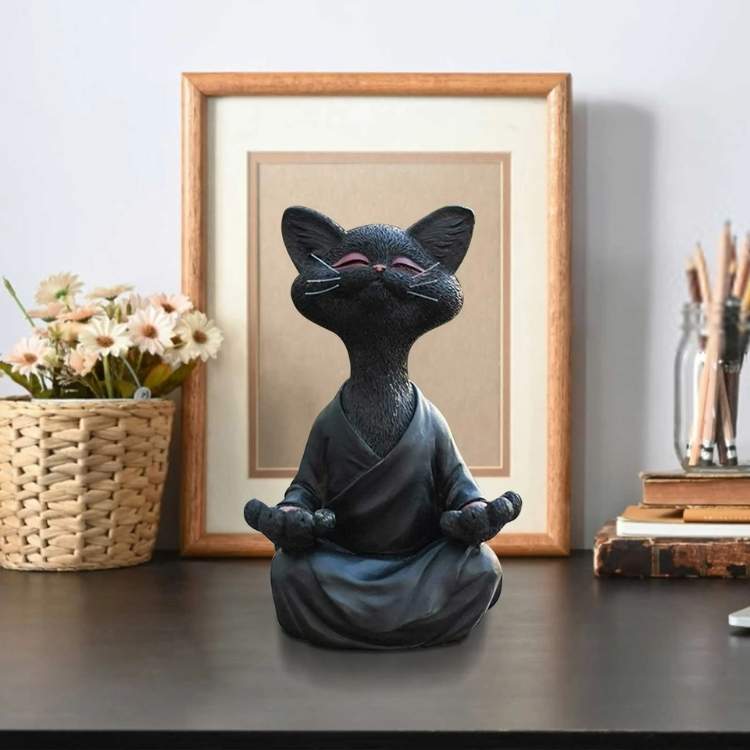 Fun Feline Yoga Wall Art - Fesara