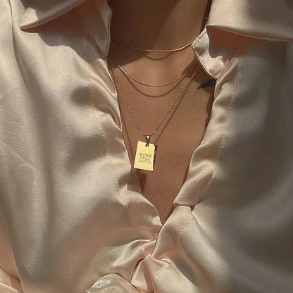 Inspirational Quote Engraved Pendant Necklaces