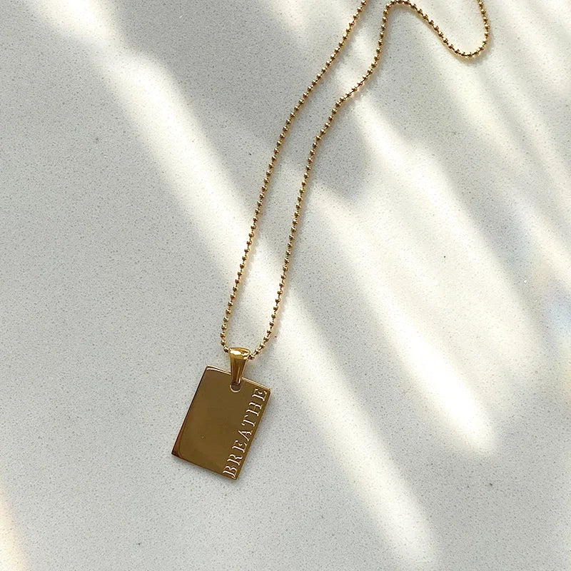 Inspirational Quote Engraved Pendant Necklaces - Fesara