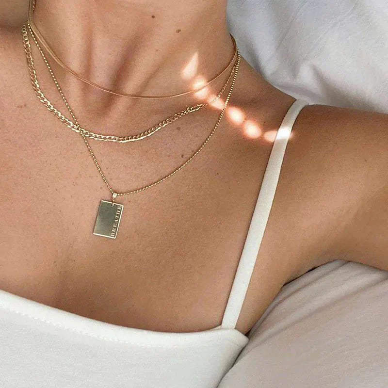 Inspirational Quote Engraved Pendant Necklaces