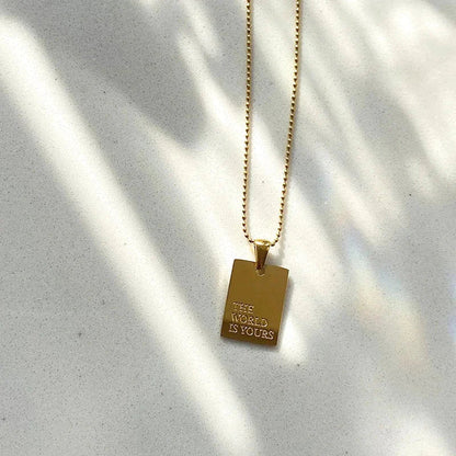 Inspirational Quote Engraved Pendant Necklaces