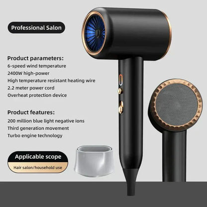 Powerful 2400W Ionic Fast Hair Dryer for Sleek Styling