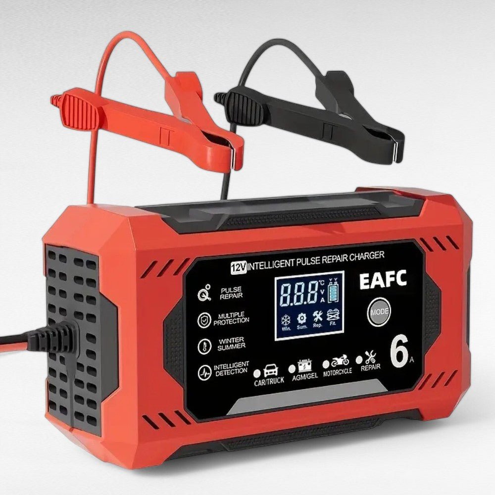 Universal Car Battery Charger 12V 24V LCD Screen - Fesara