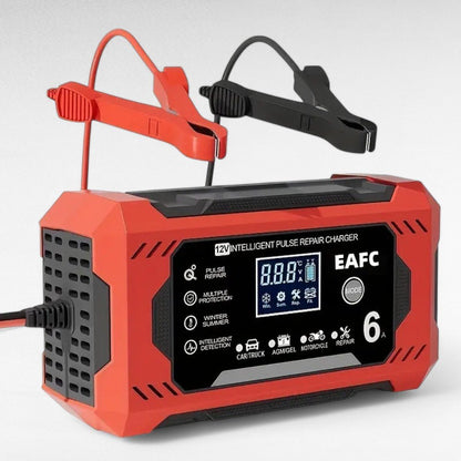 Universal Car Battery Charger 12V 24V LCD Screen - Fesara