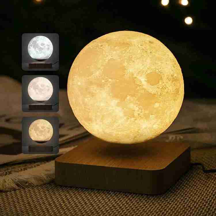 Glowing 3D Moon Table Lamp with LED Magnetic Base