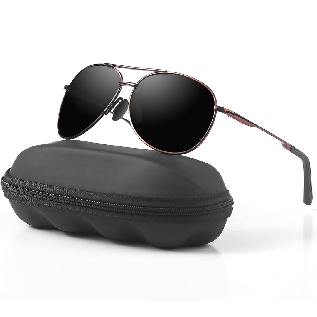 Trendy Polarized Aviator Sunglasses with UV Protection