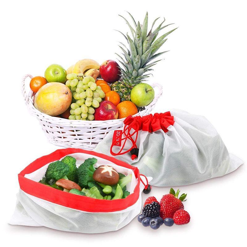 Eco Friendly Reusable Grocery Bags 12 Pack Mesh Produce Bags