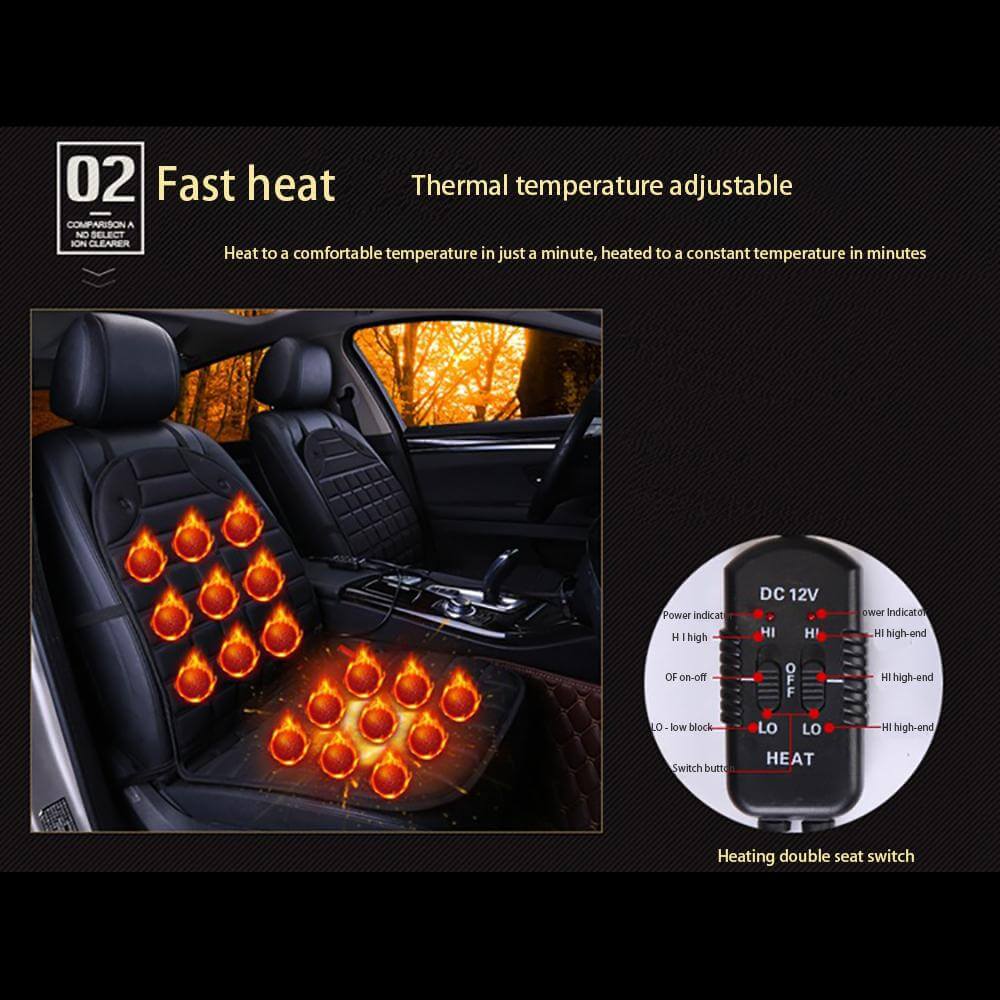 Warm Car Seat Heater Cushion Set 12V 2 Piece