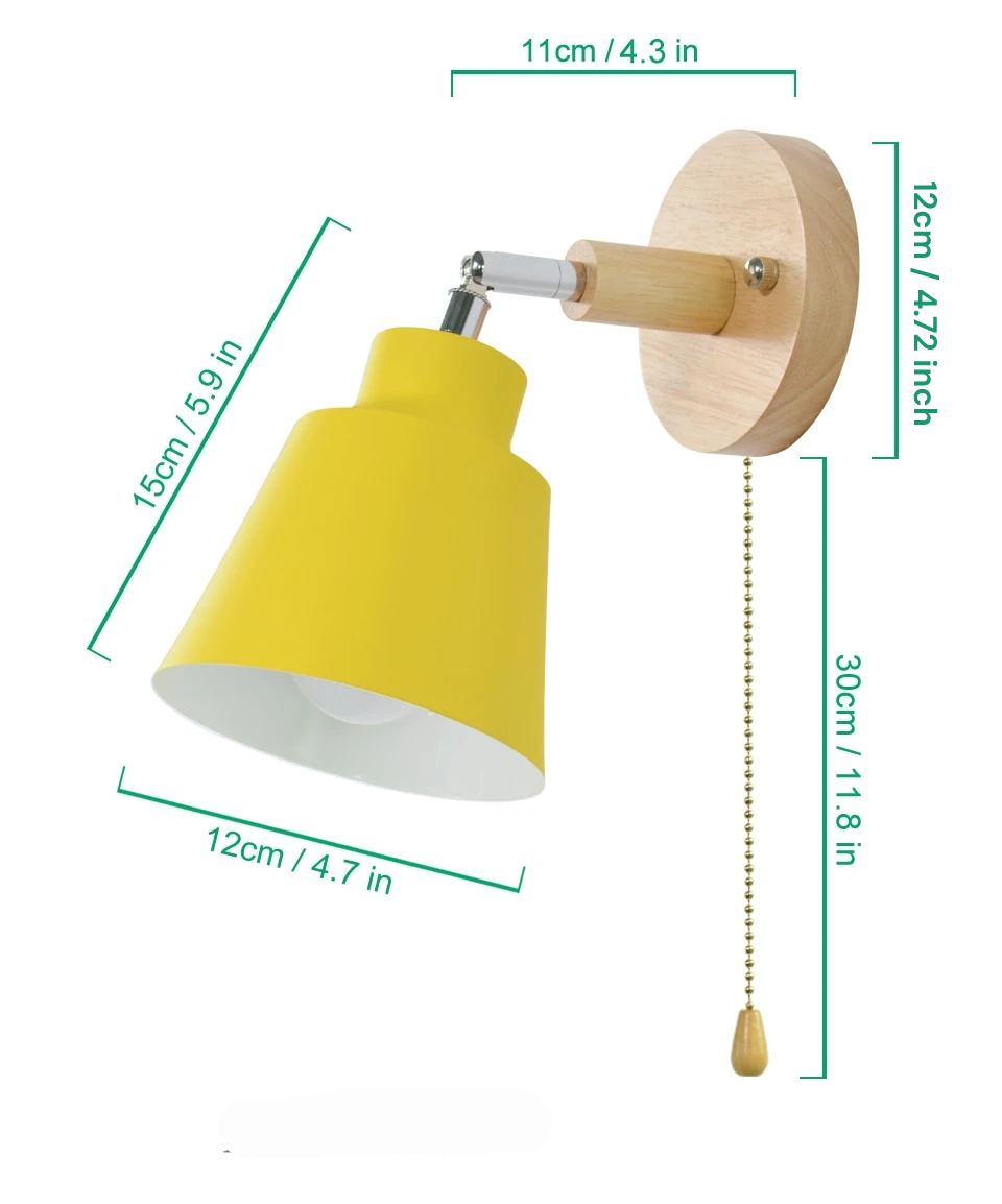 Flexible Arm Wall Light with Cord Pull - Adjustable Modern Lamp