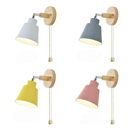 Flexible Arm Wall Light with Cord Pull - Adjustable Modern Lamp