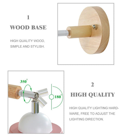Rotating Modern Wall Light with Pull Chain Switch