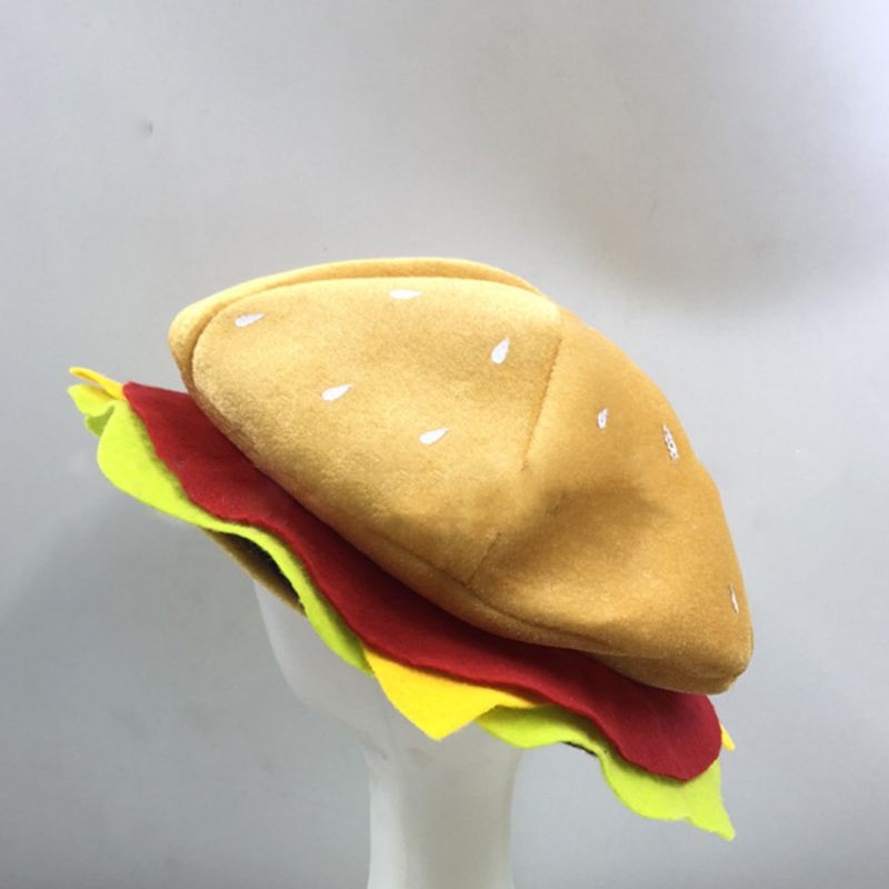 Quirky Plush Burger Beanie Hat - Fesara
