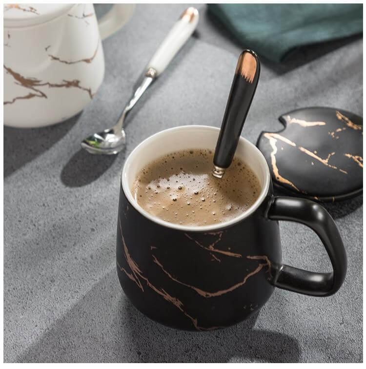 Luxury Marble Patterned Coffee Mug Gift Set