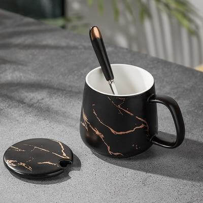 Luxury Marble Patterned Coffee Mug Gift Set