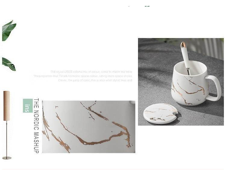 Luxury Marble Patterned Coffee Mug Gift Set