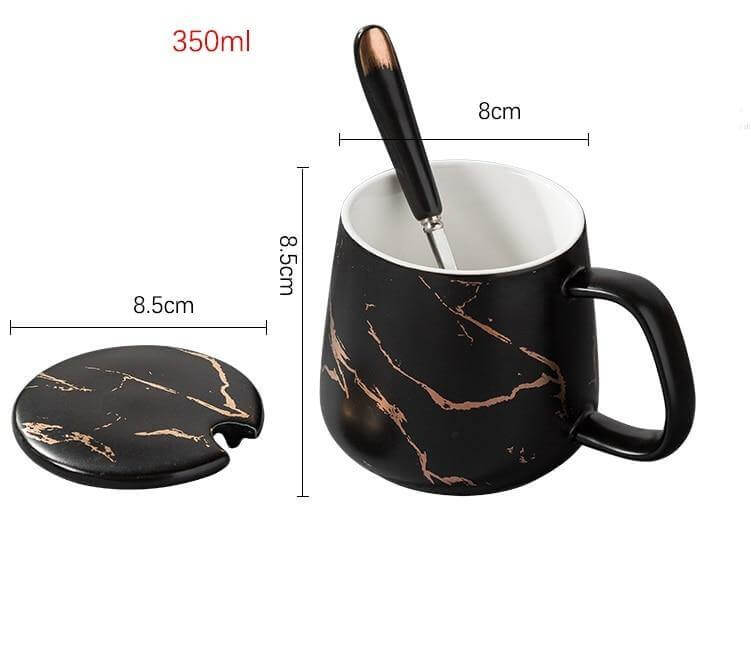 Luxury Marble Patterned Coffee Mug Gift Set