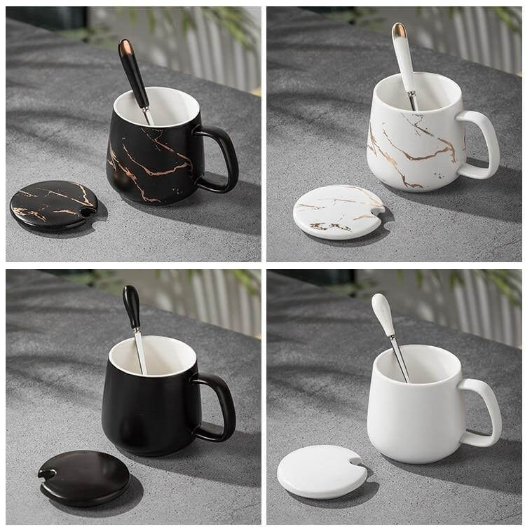 Luxury Marble Patterned Coffee Mug Gift Set