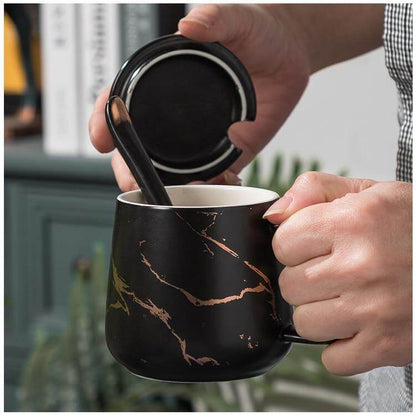 Luxury Marble Patterned Coffee Mug Gift Set