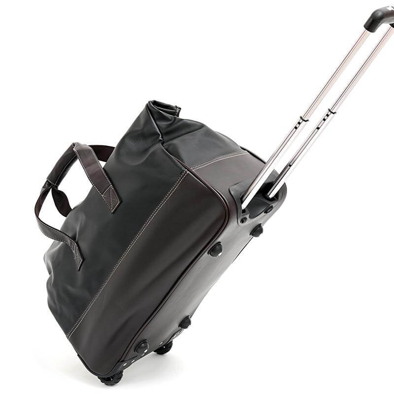 Durable Leather Travel Case Waterproof Rolling Bag