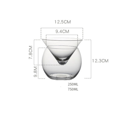 Luxury Clear Ice Martini Cocktail Glass - Fesara