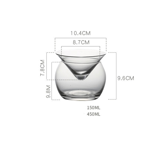 Luxury Clear Ice Martini Cocktail Glass