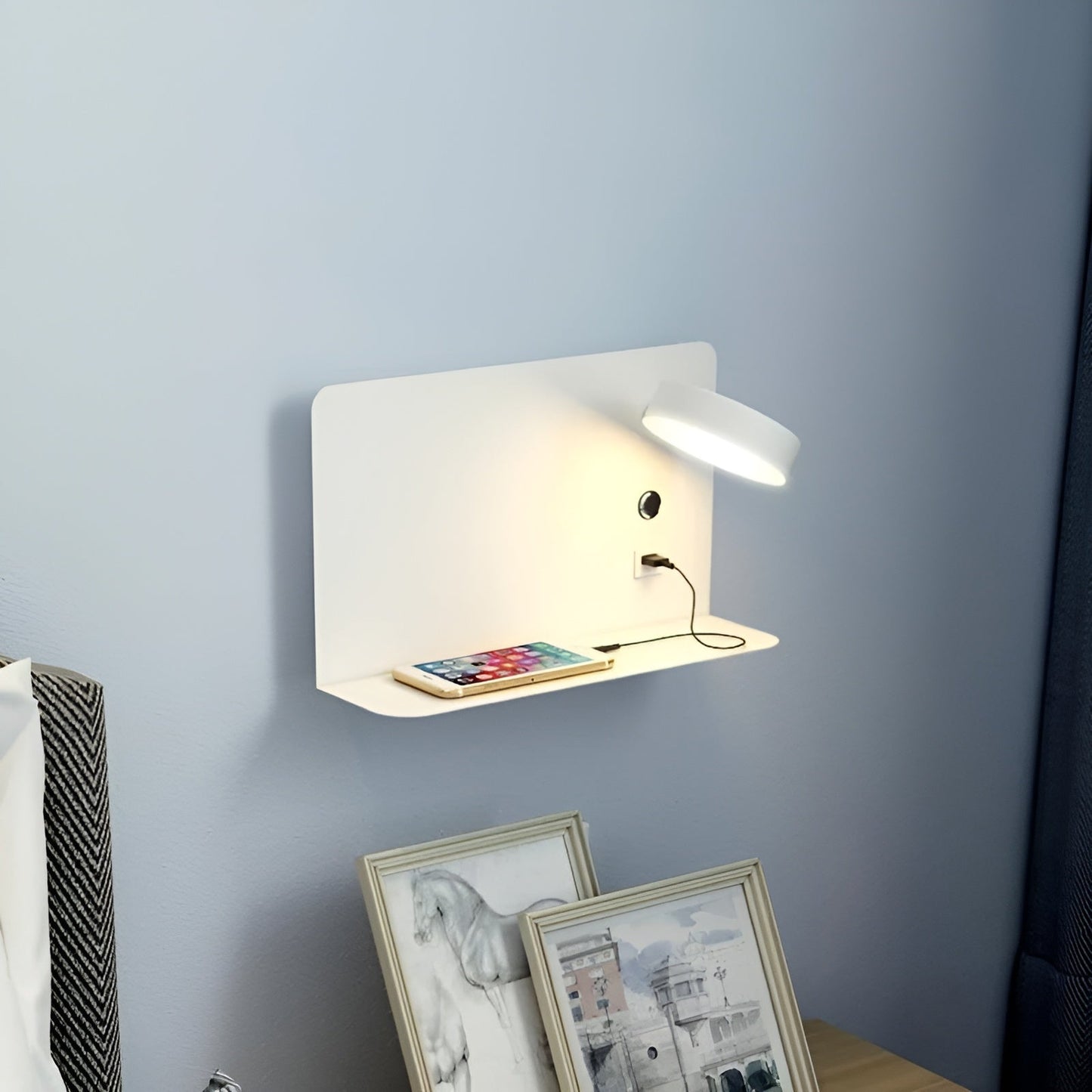Stylish LED Wall Light with USB Rechargeable Lamp