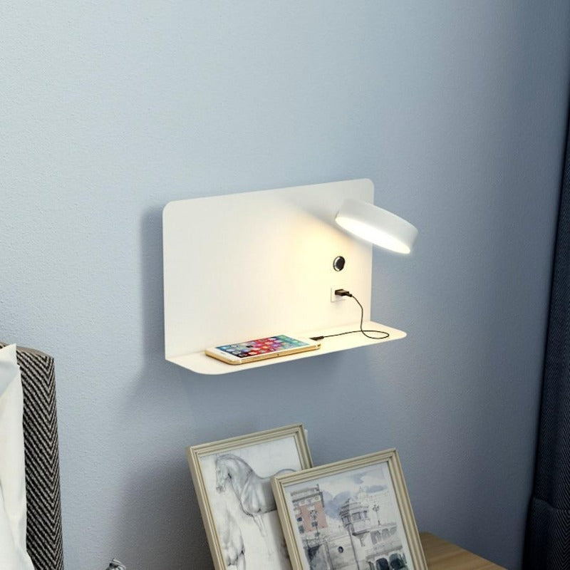 Bedside LED Wall Light with USB Charging Port