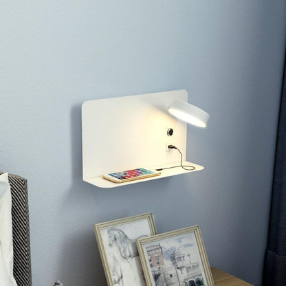 Bedside LED Wall Light with USB Charging Port
