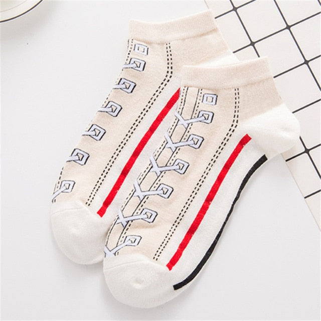 Fashionable 3D Print Sneakers with Ankle Socks - Fesara