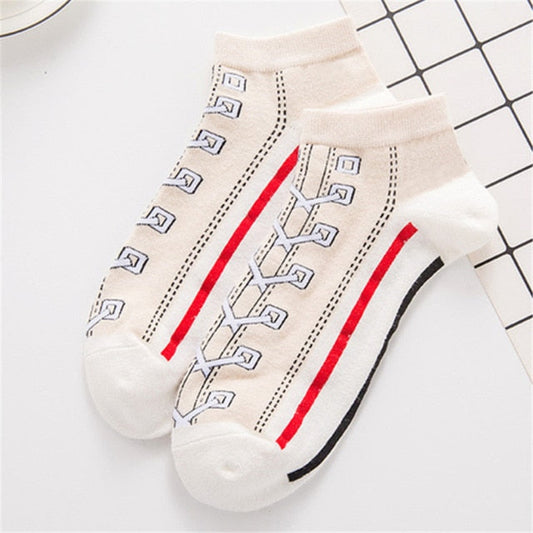 Fashionable 3D Print Sneakers with Ankle Socks - Fesara