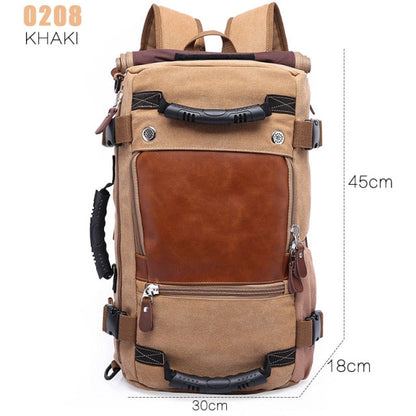 Practical Men's Canvas Travel Rucksack Bag - Fesara
