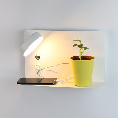 Bedside LED Wall Light with USB Charging Port