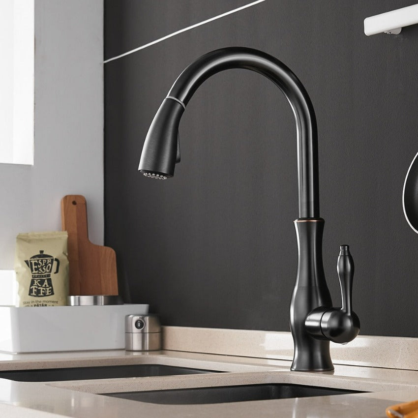 Stainless Steel 360° Rotating Kitchen Faucet with Long Reach Spray